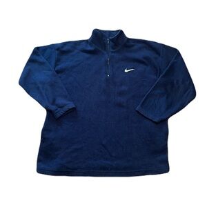 Vintage Nike Made in the USA Quarter Zip Fleece in Blue, size Large